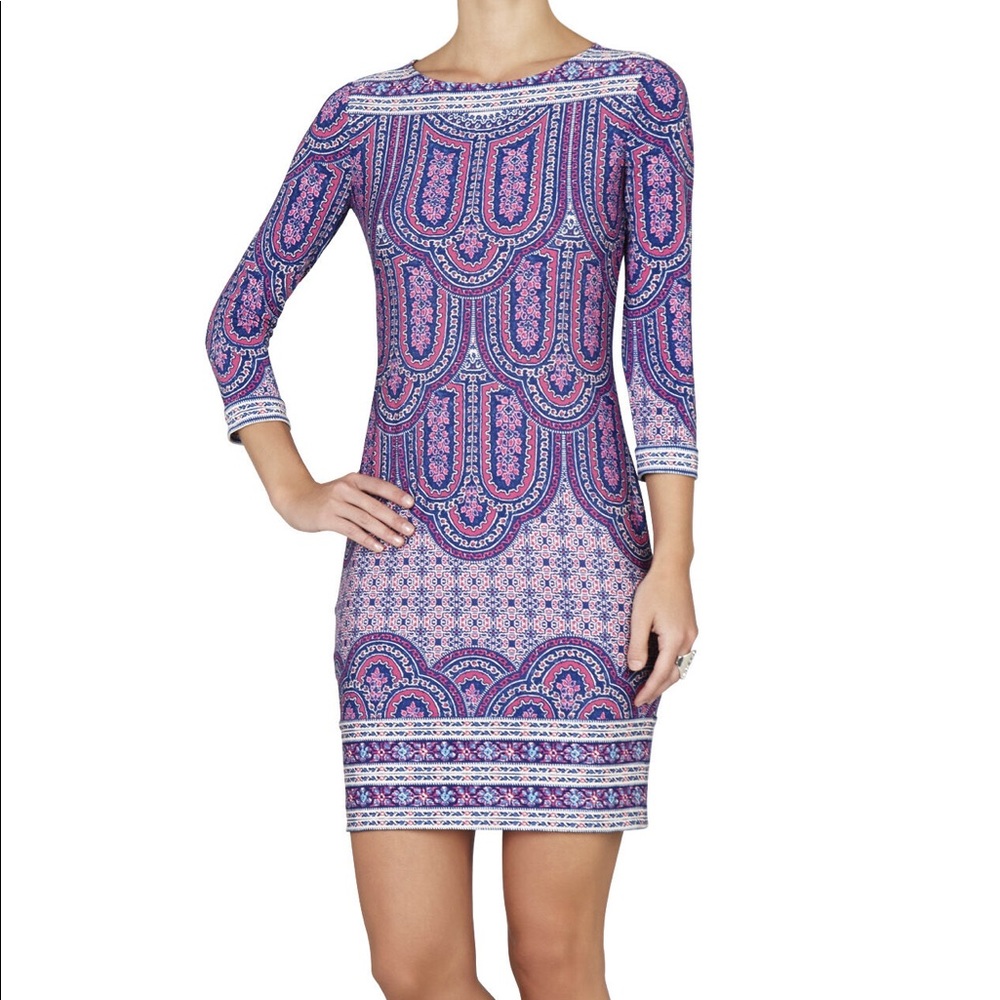 BCBGMAXAZRIA Calico Printed Shift Dress